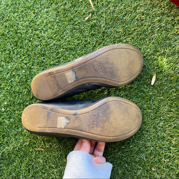 J Crew | Cece Black Leather Ballet Flats - Picture 6 of 12